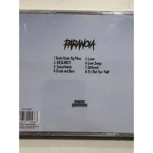 MAGGIE LINDEMANN - Paranoia Cd with Signed / Autographed COA Booklet - ACOA #1